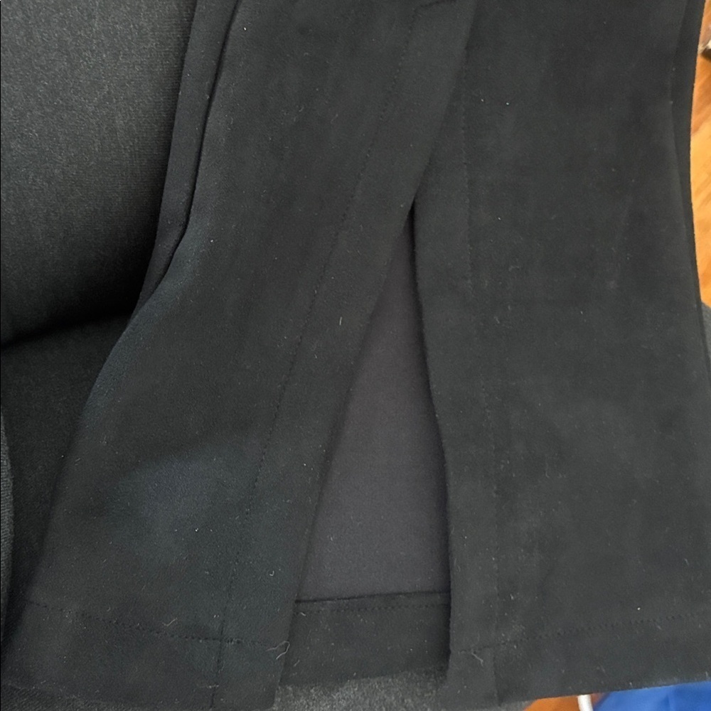 Forever 21 Black Faux Suede Split Hem Flare Pants Sz Small - Picture 5 of 9